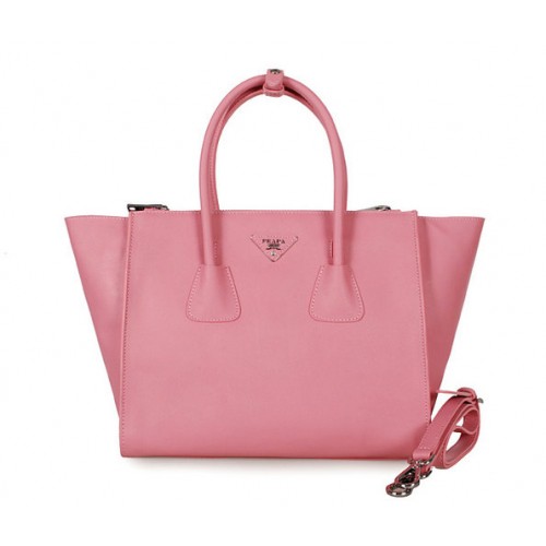 Prada Glace Vitello Tote BN2619 a Cerise Rosa Qualità Garantita